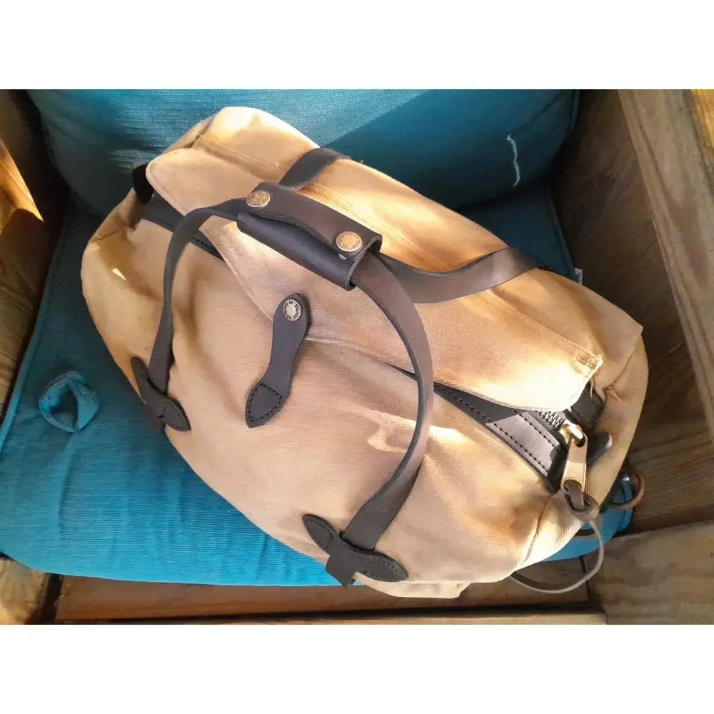 Matching Tan Filson Travel Set: Small Duffel 220 & Medium Field Bag 232 w/ Strap